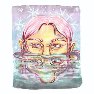 Snowflake lake illustration