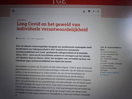Long Covid en het Geweld van Individuele Verantwoordelijkheid - Publicatie in Tijdschrift voor Ethiek en Gezondheid