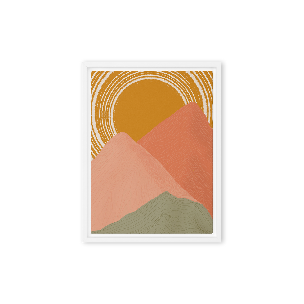 Thumbnail: Boho Mountains Framed Canvas