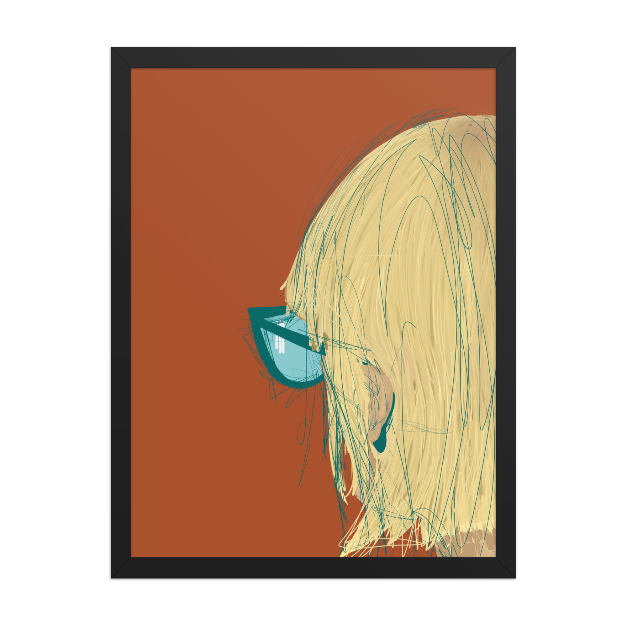 Burnt Orange Framed Portrait Art Print