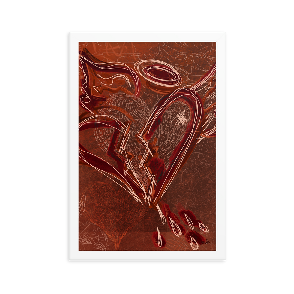 Thumbnail: Abstract Edgy Broken Heart Framed Art Print
