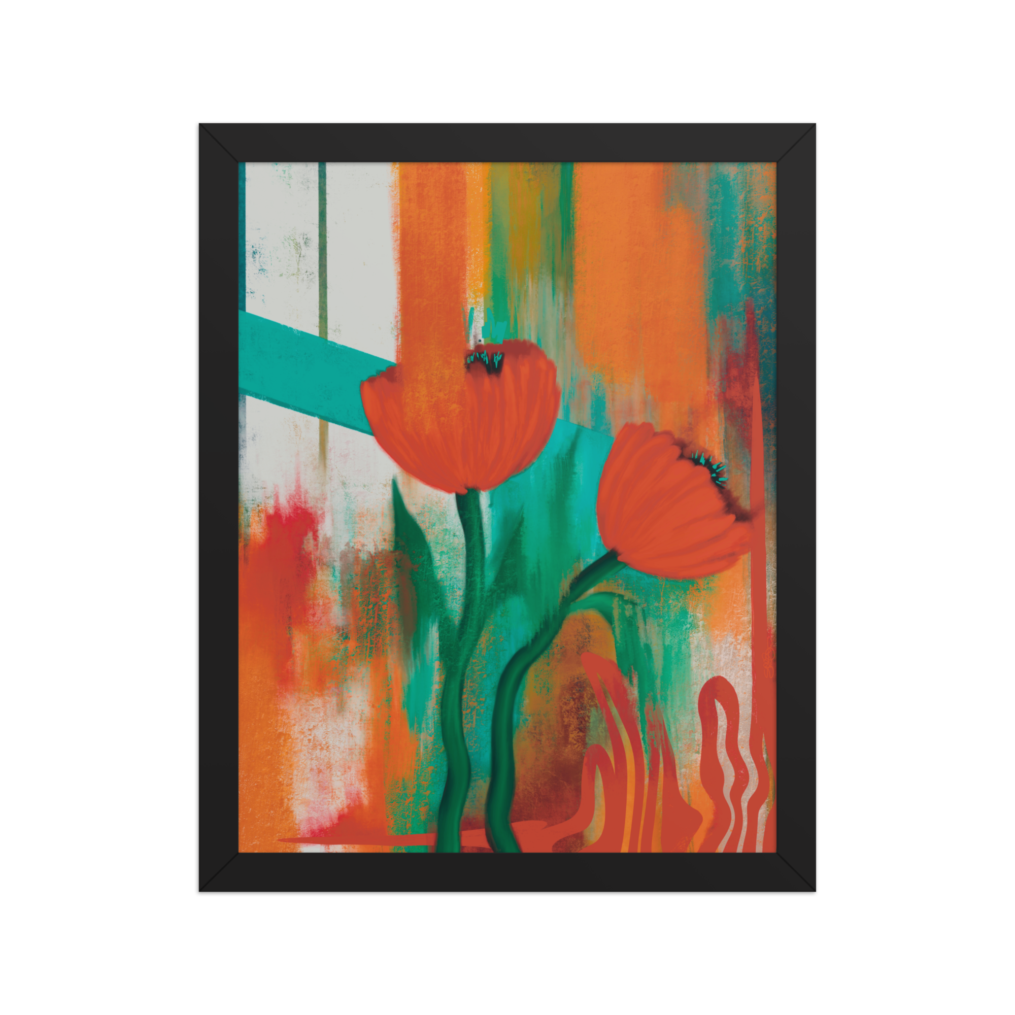 Floral Modern Abstract Framed Art Print