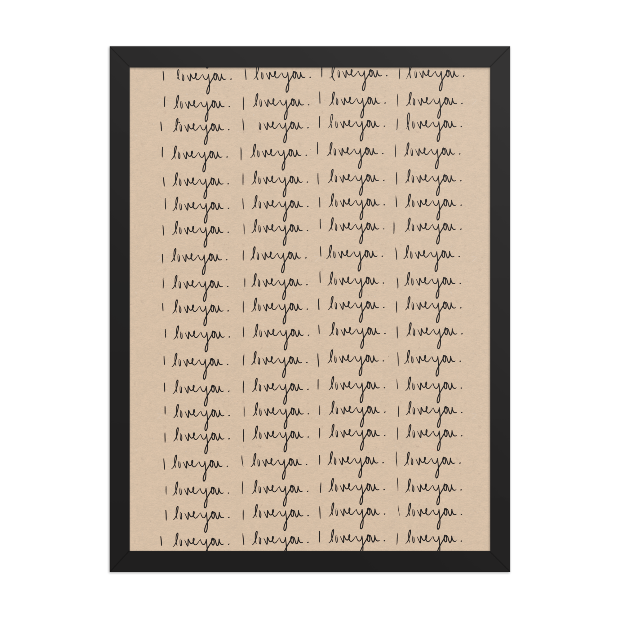 Vintage ‘I Love You’ Framed Art Print