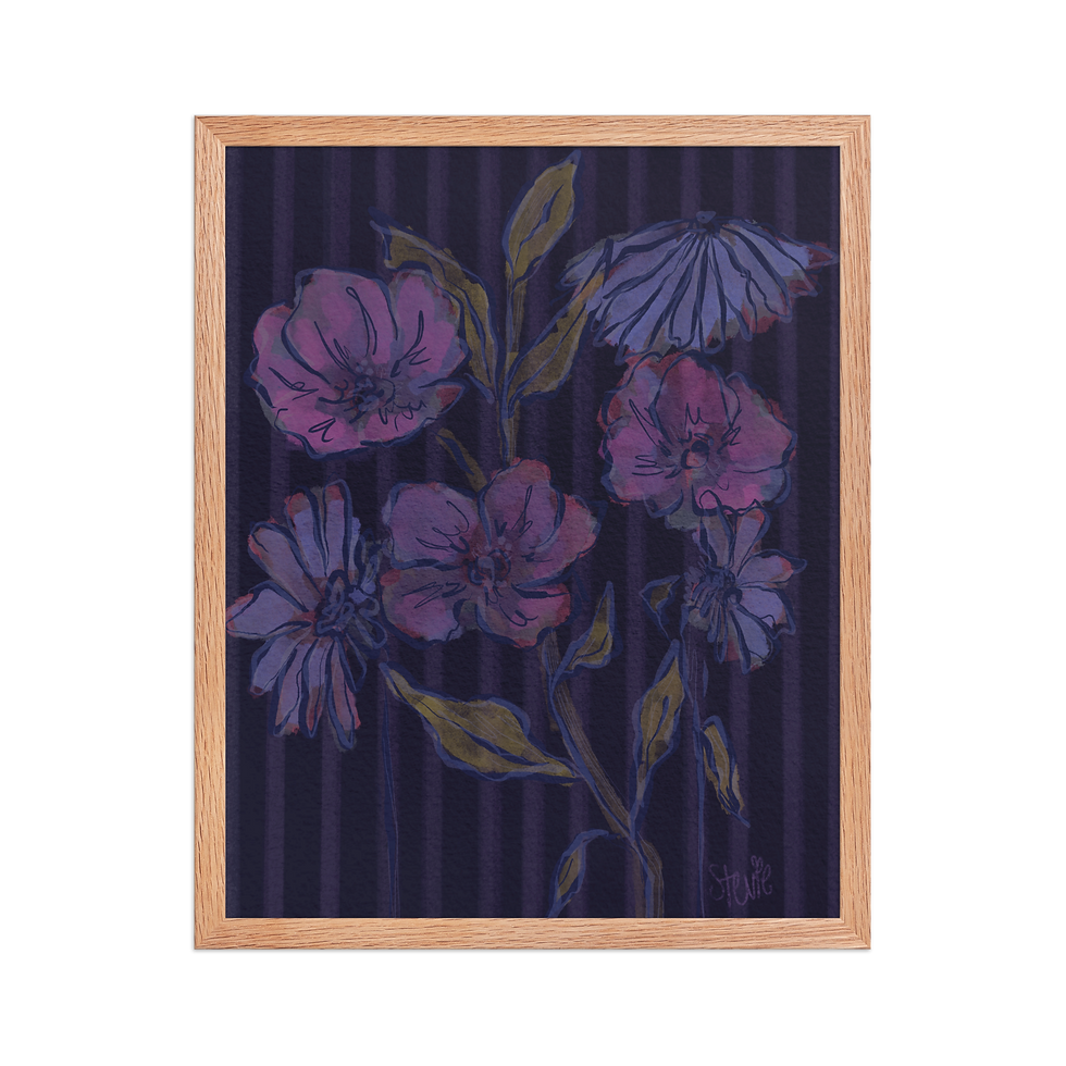 Thumbnail: Midnight Floral Framed Art Print