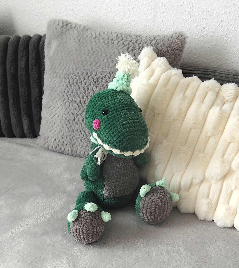 Kuscheltier/Plüschtier T-Rex - kuschelig weich - gehäkelte Rarität