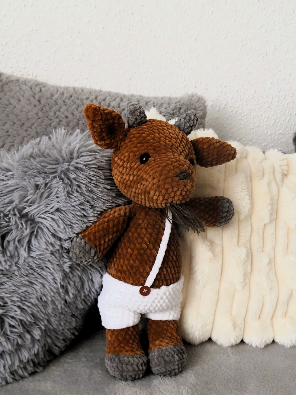 gehäkelter Ziegenbock (Kuscheltier - Amigurumi XXL)