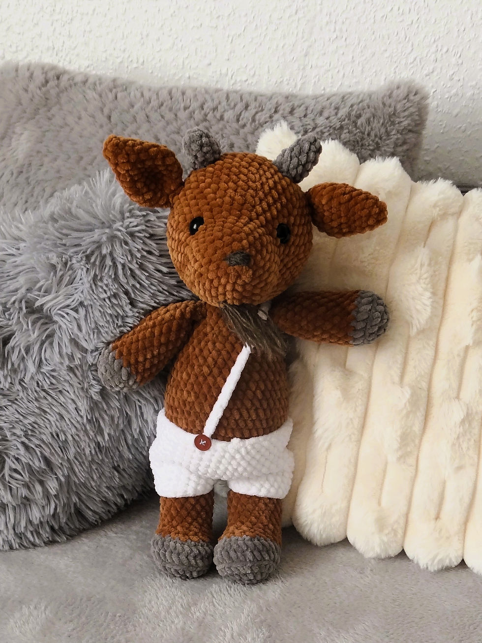 gehäkelter Ziegenbock (Kuscheltier - Amigurumi XXL)