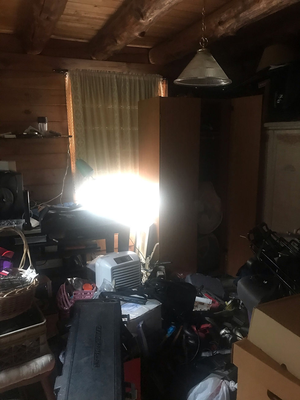 Cluttered Cabin Bedroom Pre Reno
