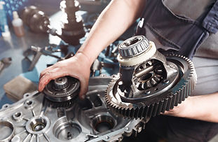 Cross-section of a car gearbox. mechanic