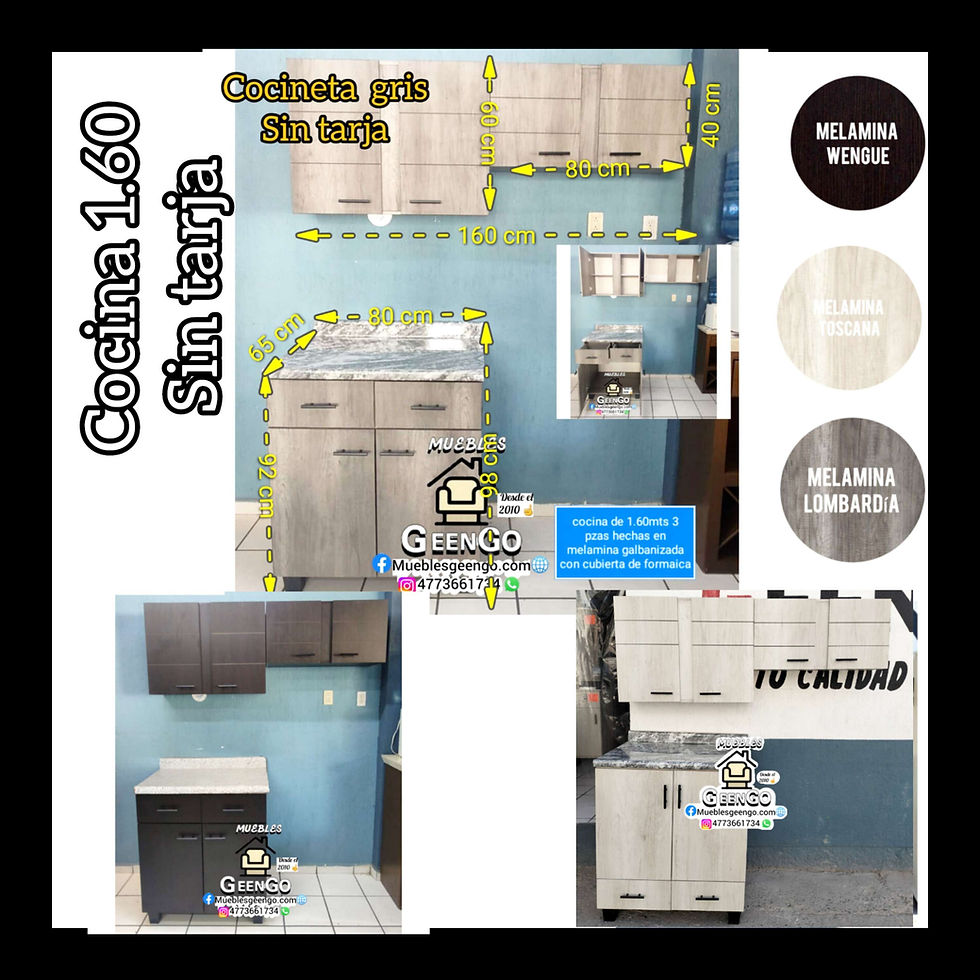 Miniatura: Cocina de 1.60 gris sin tarja