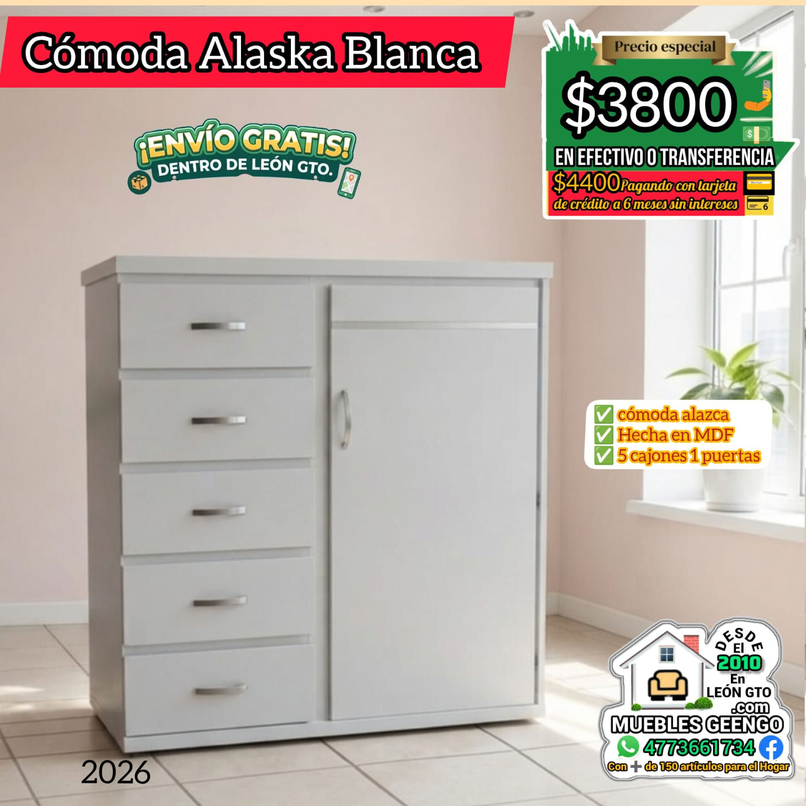 Comoda Alaska blanca