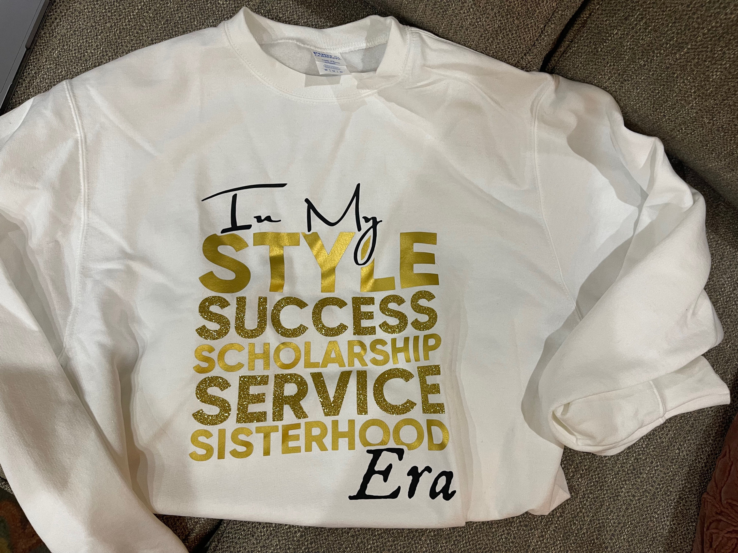 "Eras" White Front & Back Sweatshirt With Glitter