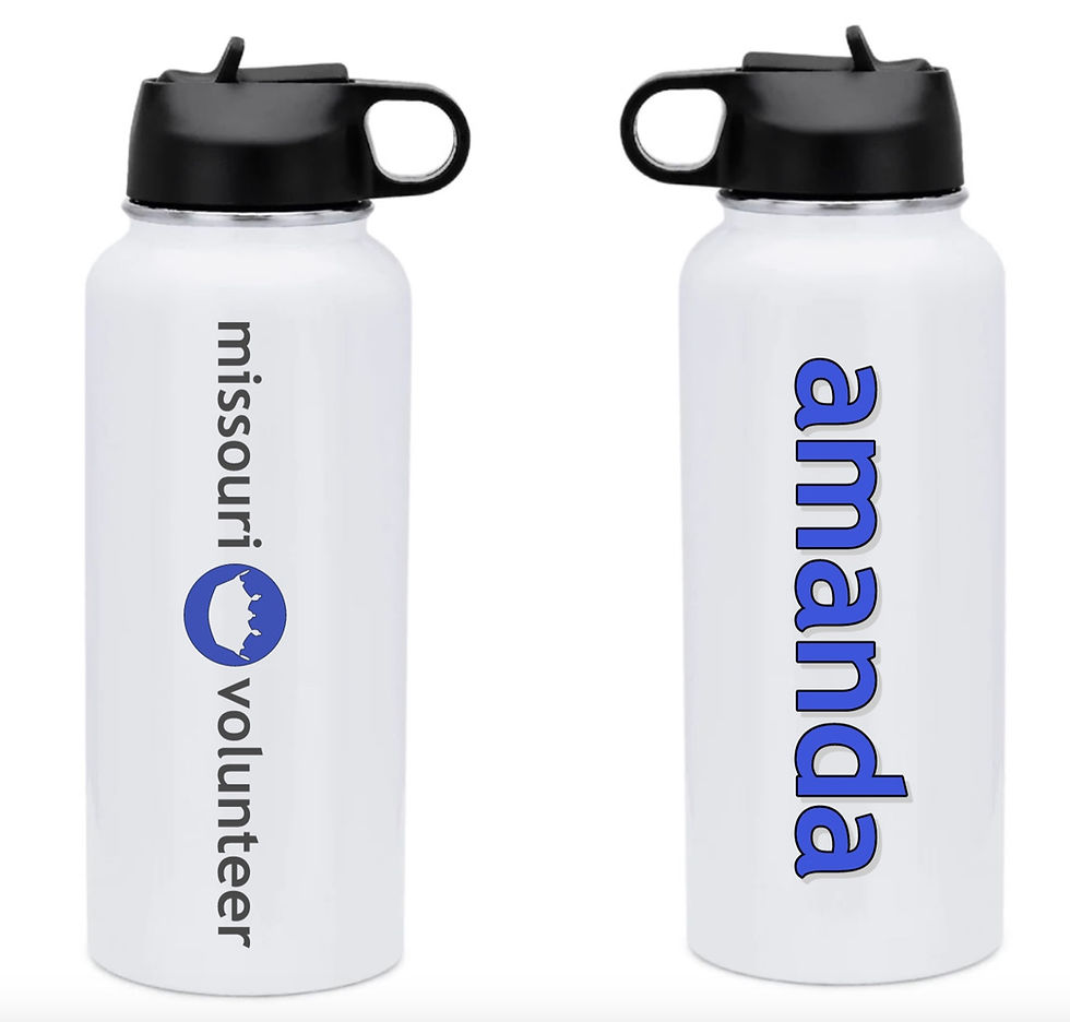 Thumbnail: Volunteer Custom Full-Color Personalized Insulated Water Bottles, 32 or 24 oz.