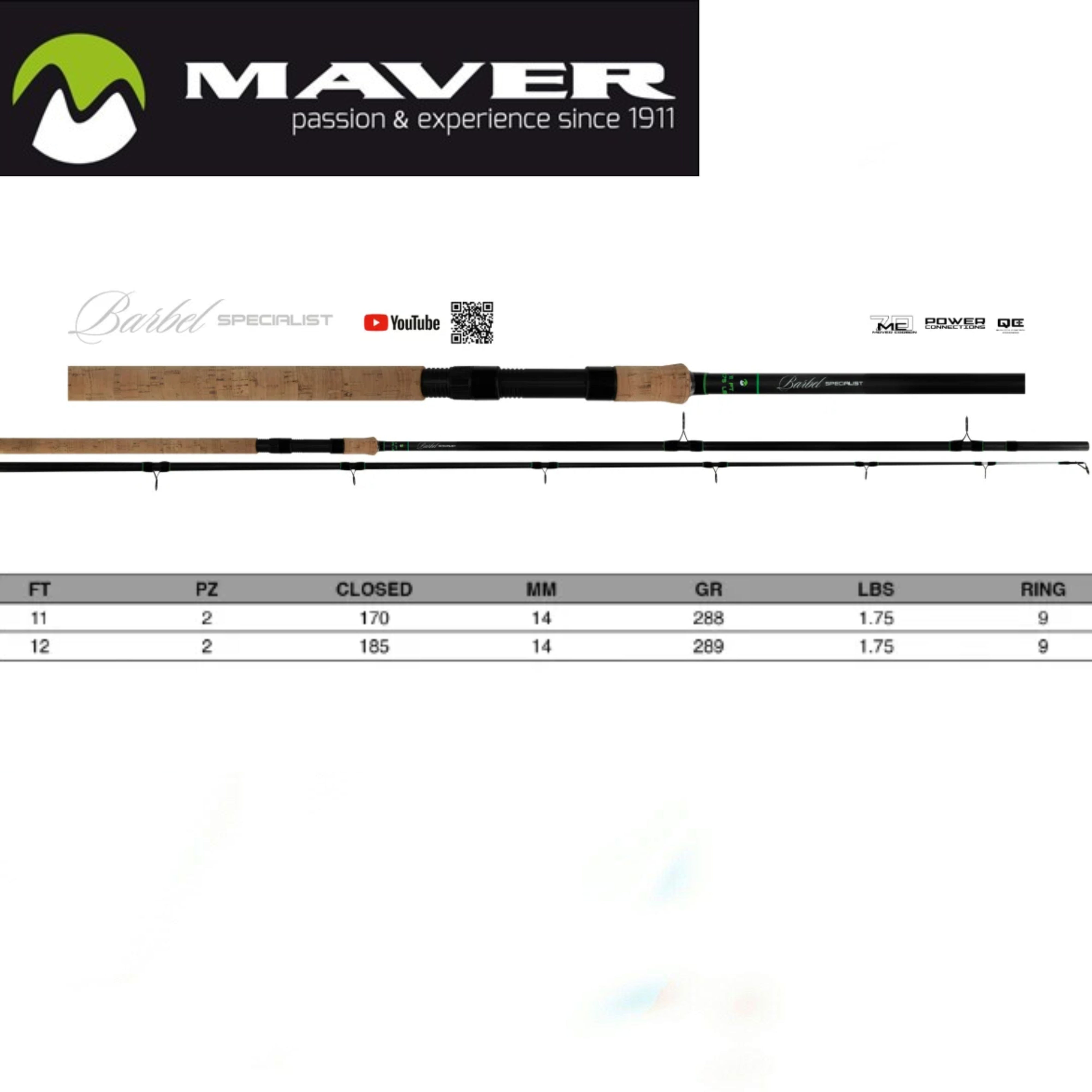 Maver Barbel Specialist Feeder Rods - 11ft/12ft