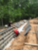 Wall being constructed on footers