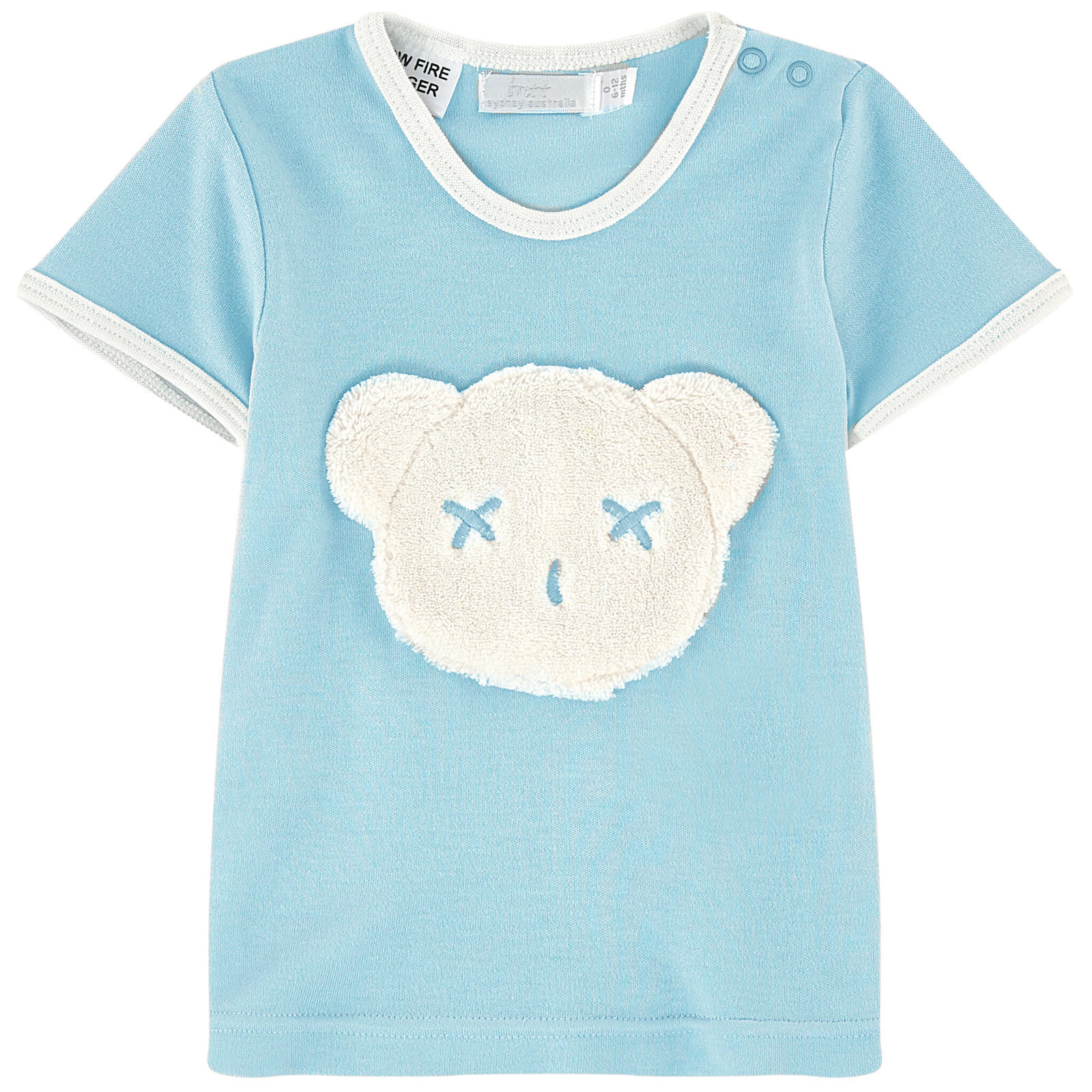 Snuggles Bear Head Short Sleeve T-shirt- Blue
