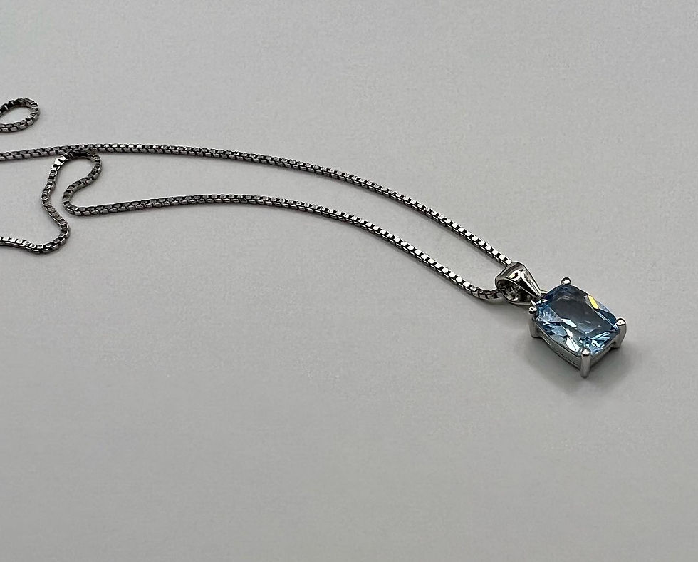 Miniatura: Collar punto de luz topacio sky blue