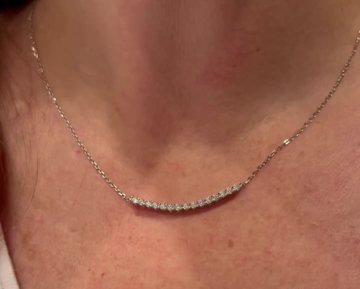 Miniatura: Collar Barra moissanitas 