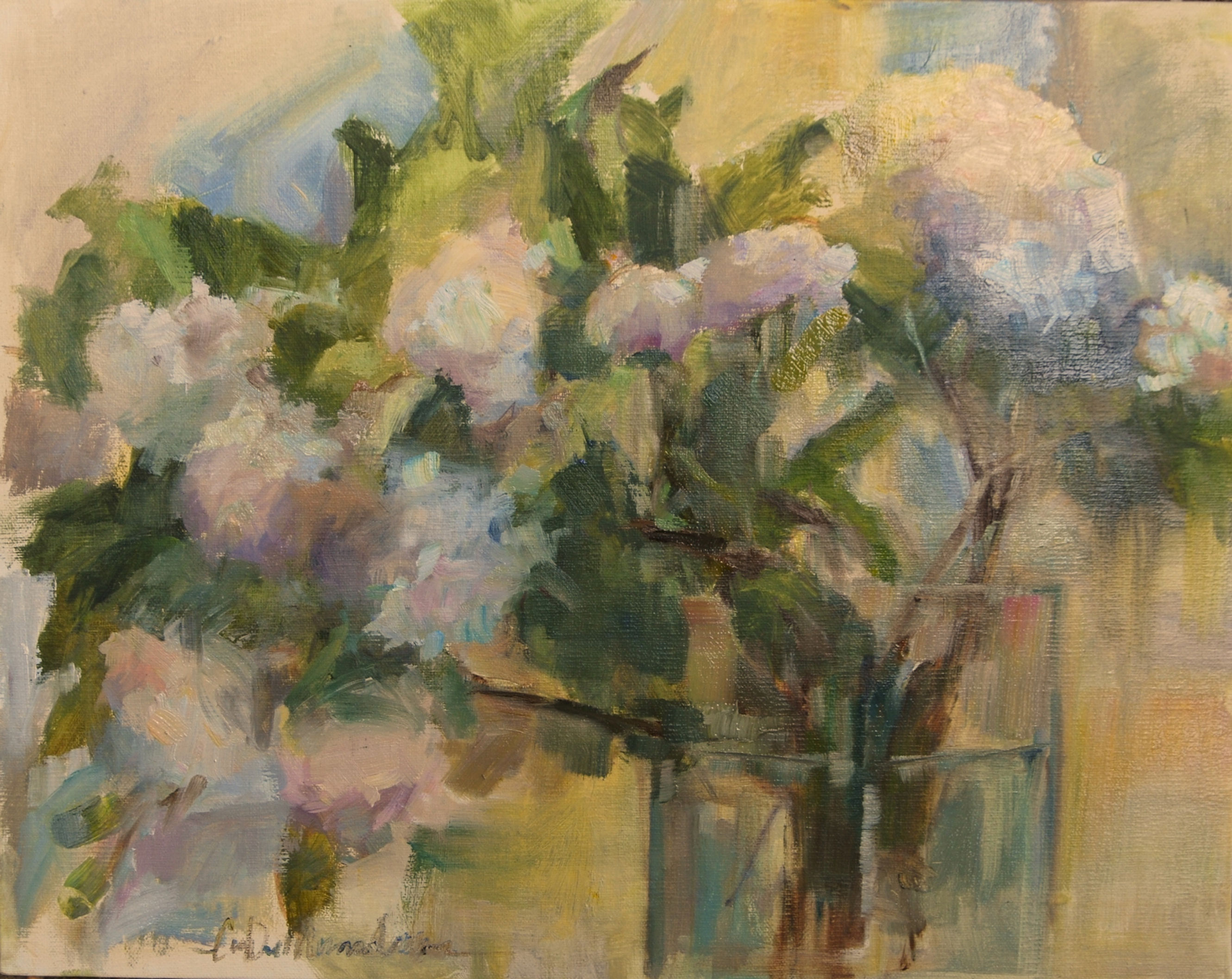 Spring Lace floral still life painting from carol-demumbrum