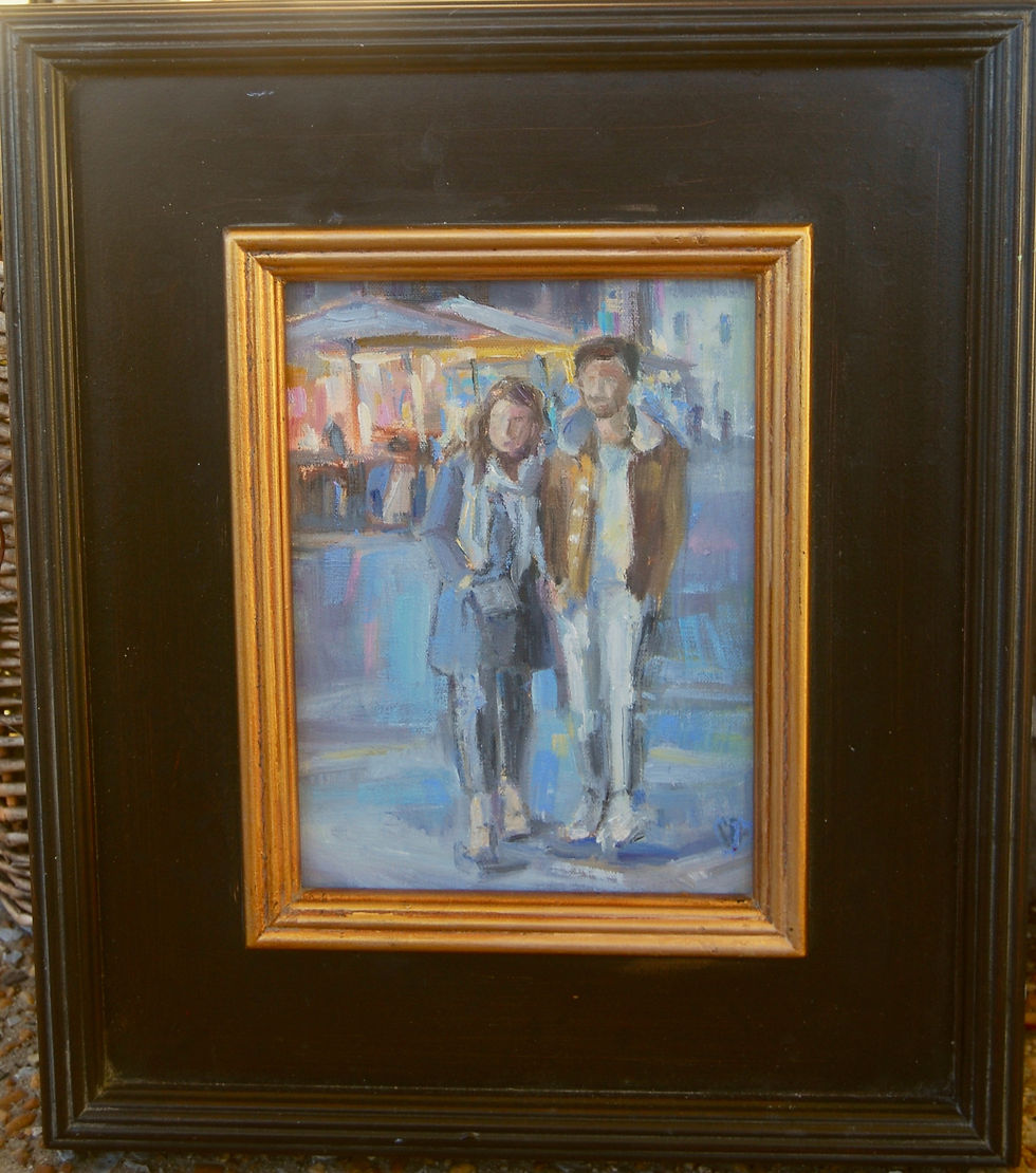 Thumbnail: Painting of a couple walking in Rome at night, carol-demumbrum.
