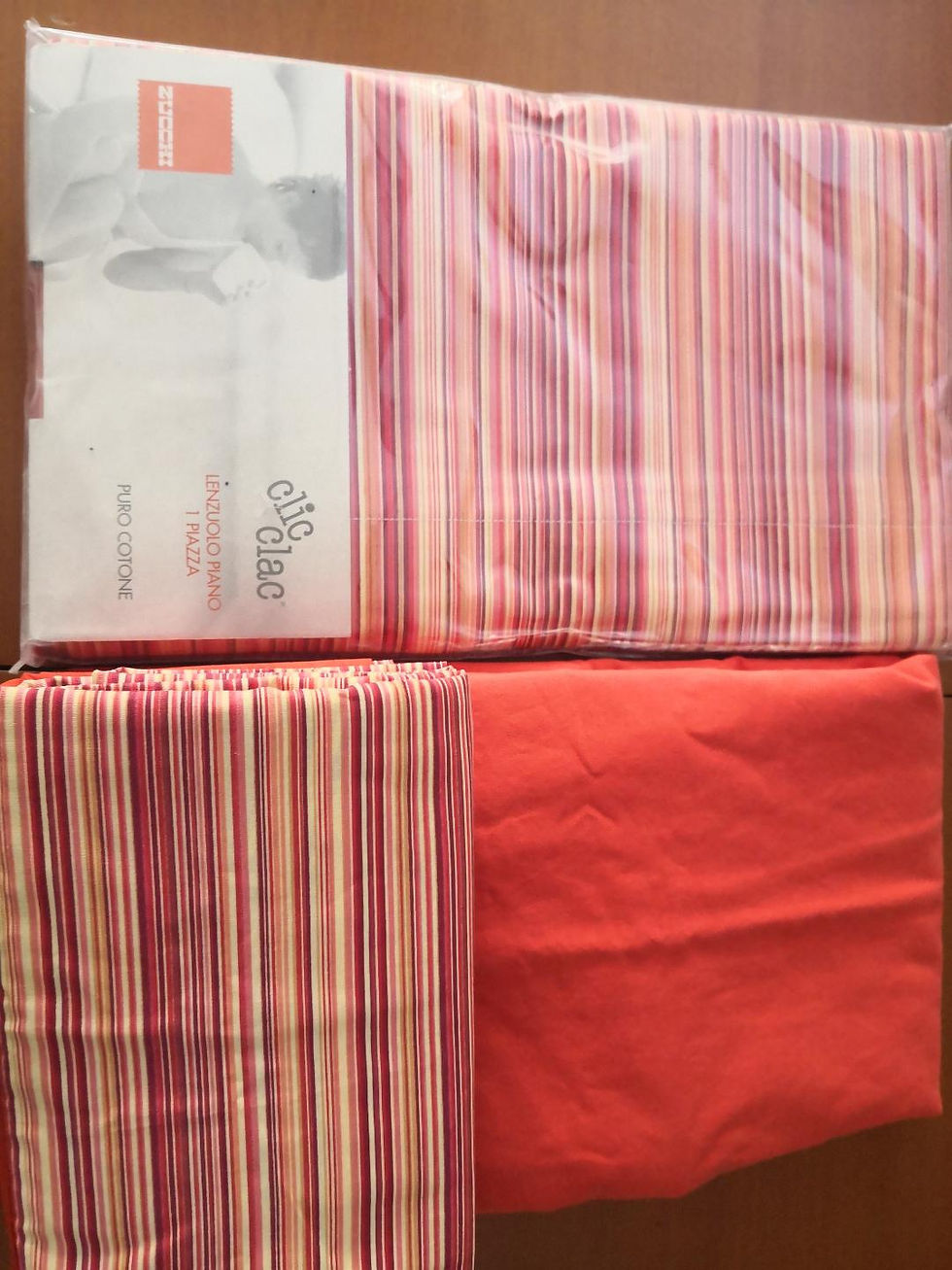 Zucchi.Σετ σεντ. μονά 160*280 κατ/νο μον/μο κεραμυδί ,90Χ200.λαστ. 100% Βαμβ