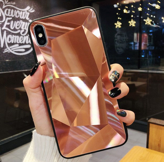 Miniatura: Colorful 3D Diamond Mirror Phone Case for Couples