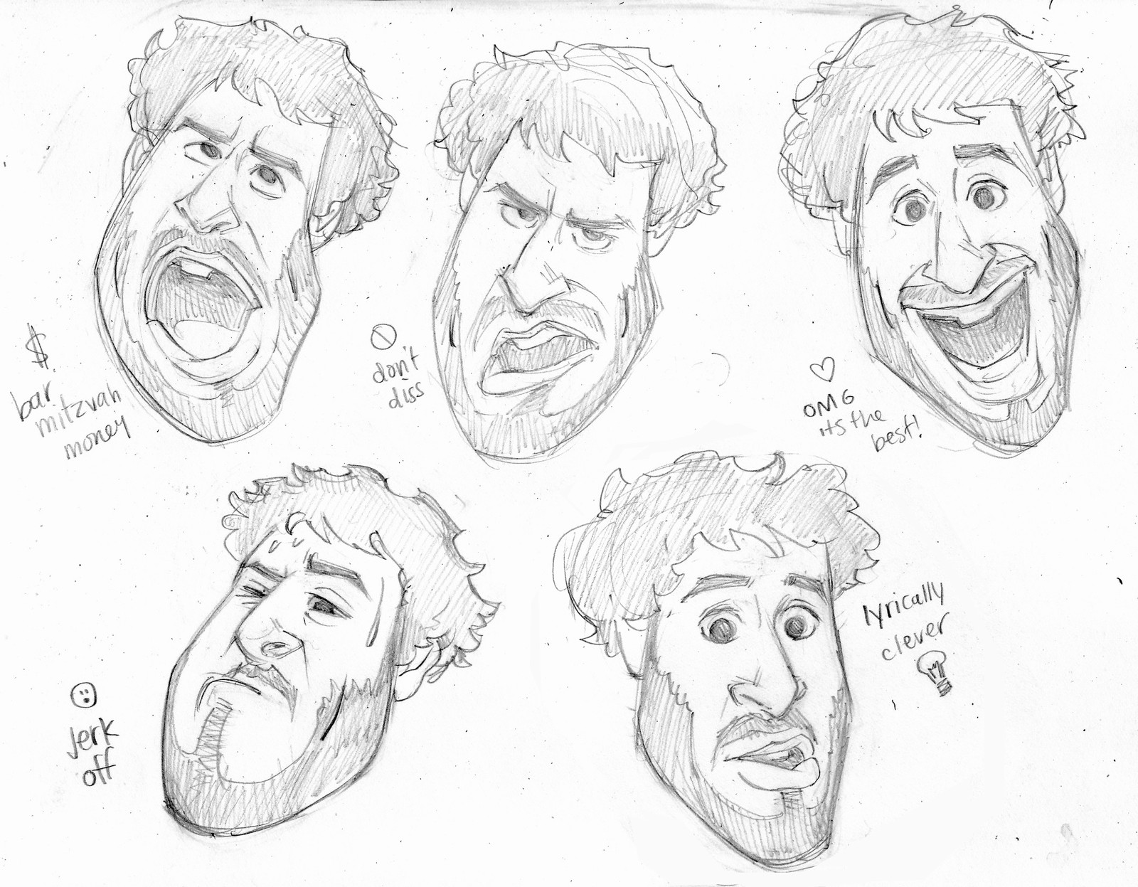 Lil Dicky "Profesional Rapper" character design