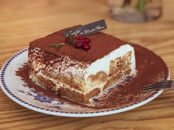 Bûche façon Tiramisu - Faible en gluten - sans lait - sans oeufs - sans agar-agar