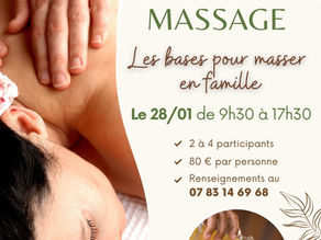 Atelier d’INITIATION AU MASSAGE À L’HUILE (massage californien)