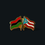 Thumbnail: Pan-African & Puerto Rico Crossed Flags Lapel Pin