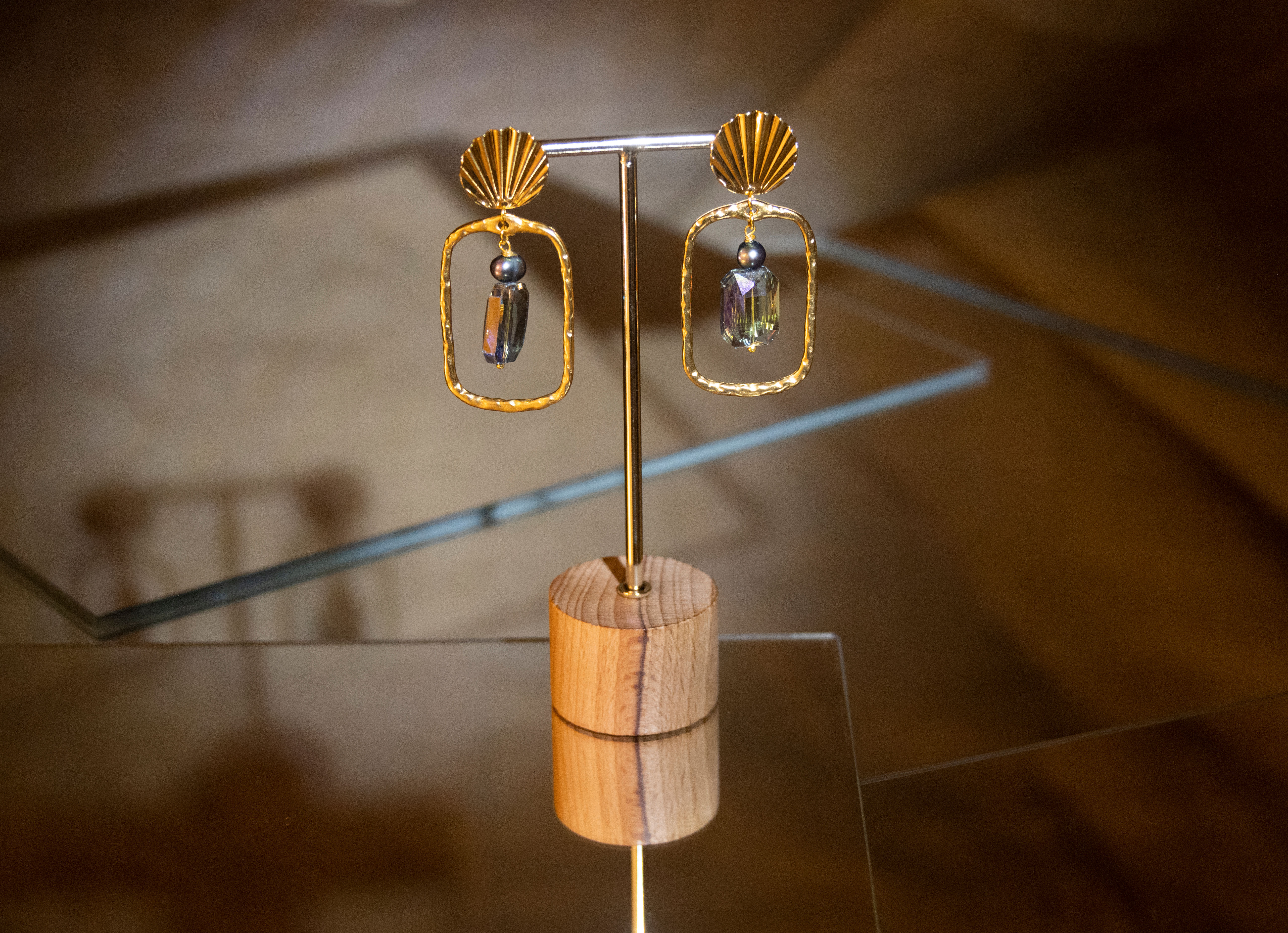 Pendiente lágrima cristal