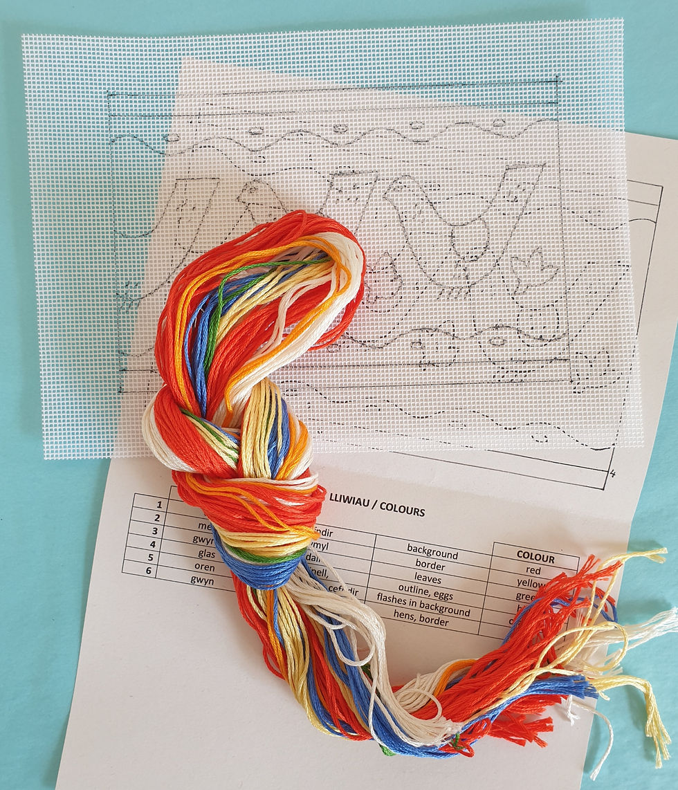 Thumbnail: TUNiTECS - Brodwaith / Embroidery -  'Three French Hens'