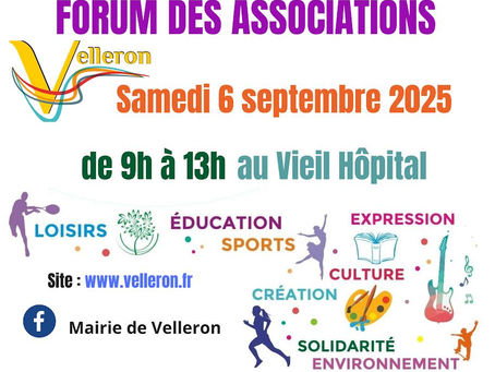 Retrouvez-nous au Forum des Associations de Velleron ! – 6 septembre 2025