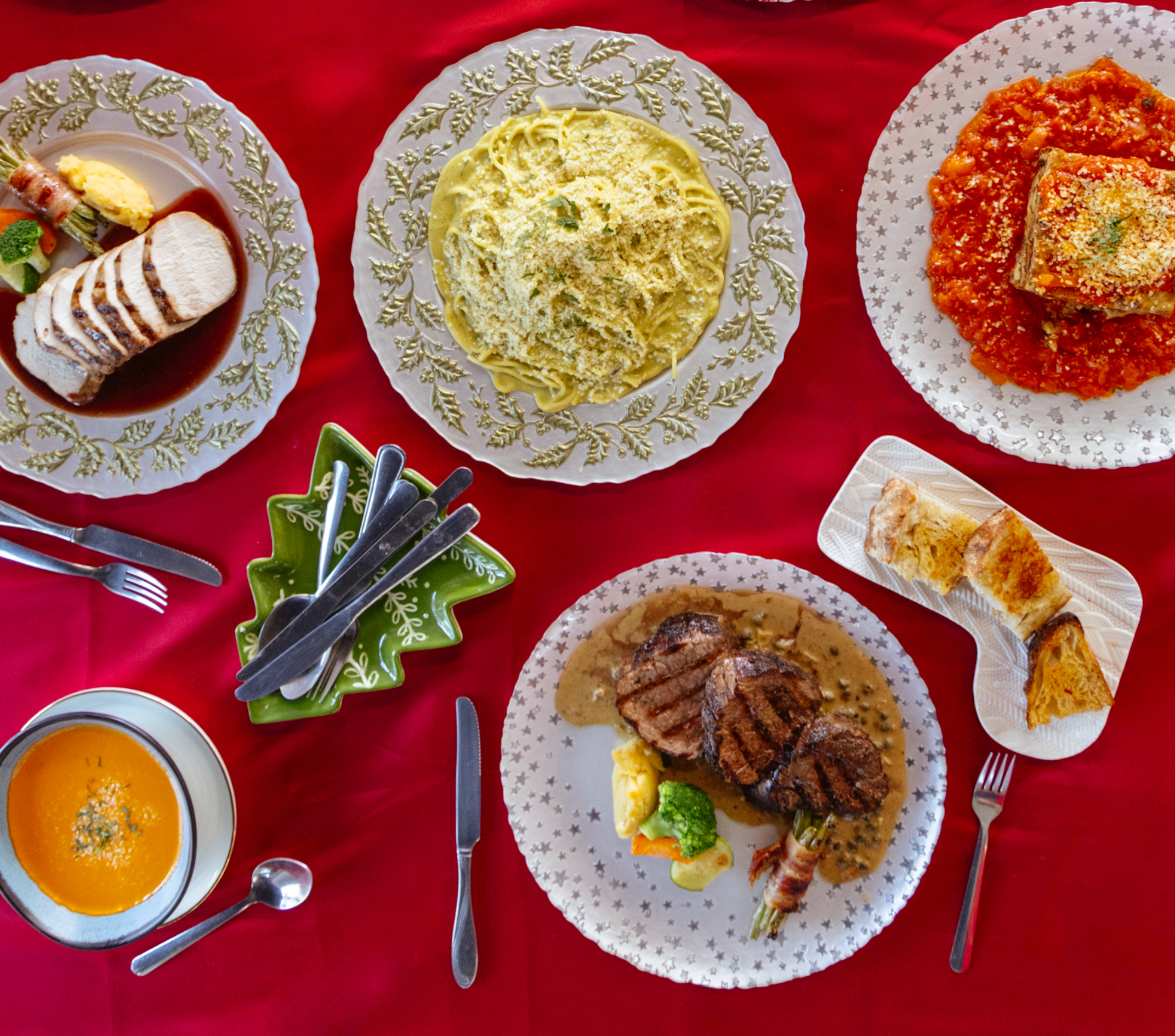 Arranged Food and Objects