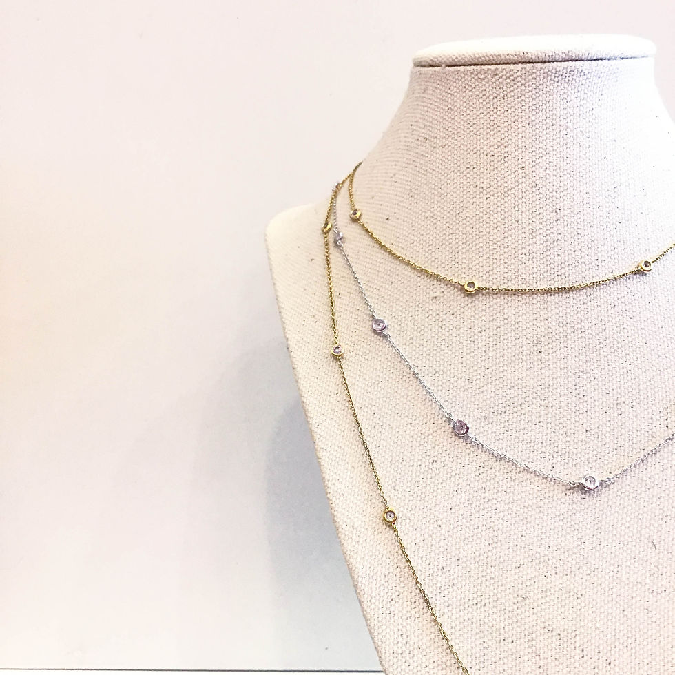 Thumbnail: Simple Circle Diamond Chain Necklace