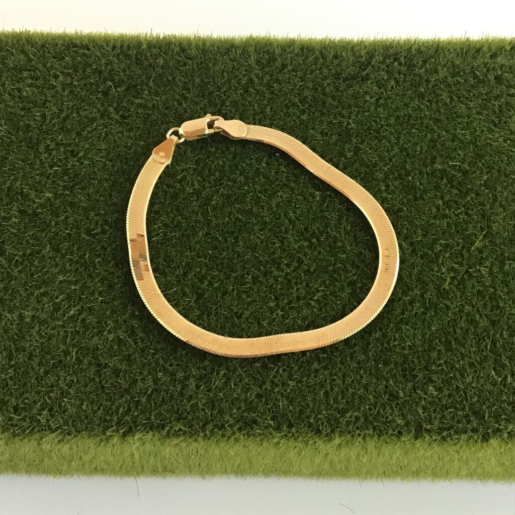 Herring Bone Flat Gold Bracelet