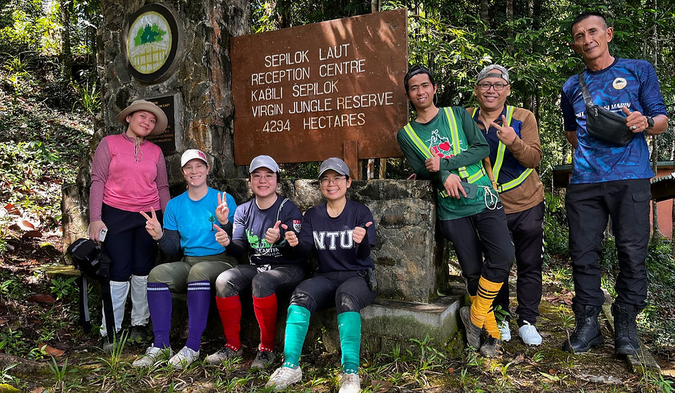 Special thanks to the DFO Sandakan, Rosli Siki, Tn Hj Asran and the boatman (left 1), under the jurisdiction of District Forestry Office of Sandakan, who arranged the boat ride to Sepilok Laut Mangrove Visitor Centre. Their help allowed us to access and sample in the unique mangrove-edge forest. Photo 2025, Staff of mangrove centre