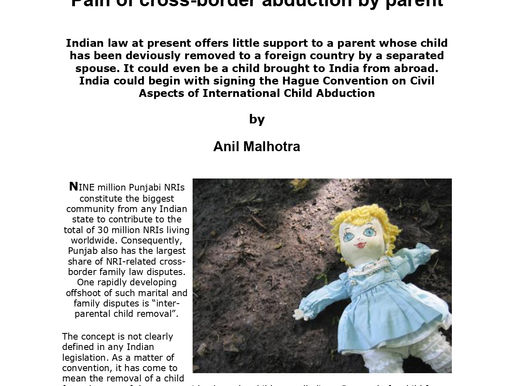 PAIN OF CROSS-BORDER ABDUCTION BY PARENT