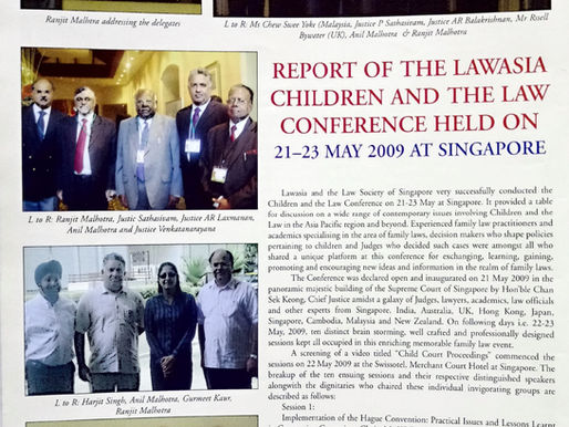 REPORT OF THE LAWASIA CHILDREN AND THE LAW CONFERENCE HELD ON 21-23 MAY 2009 AT SINGAPORE