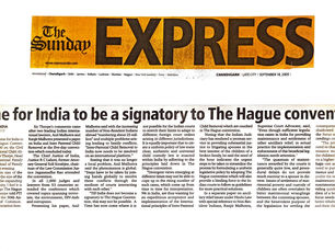 TIME FOR INDIA TO BE A SIGNATORY TO THE HAGUE CONVENTION