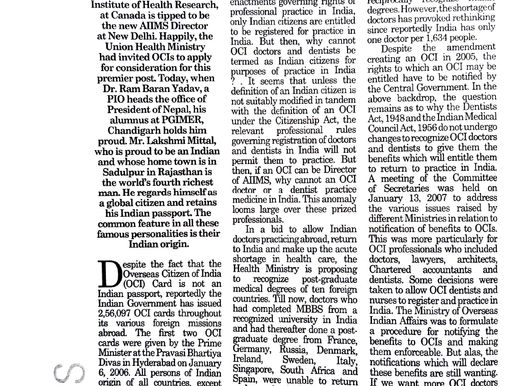 OCI DOCTORS & DENTISTS IN INDIA