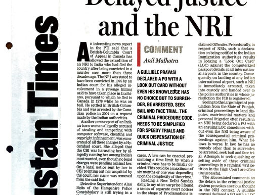 DELAYED JUSTICE AND THE NRI