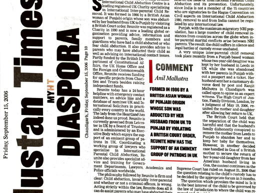 REUNITE INTERNATIONAL, A WINDOW OF HOPE