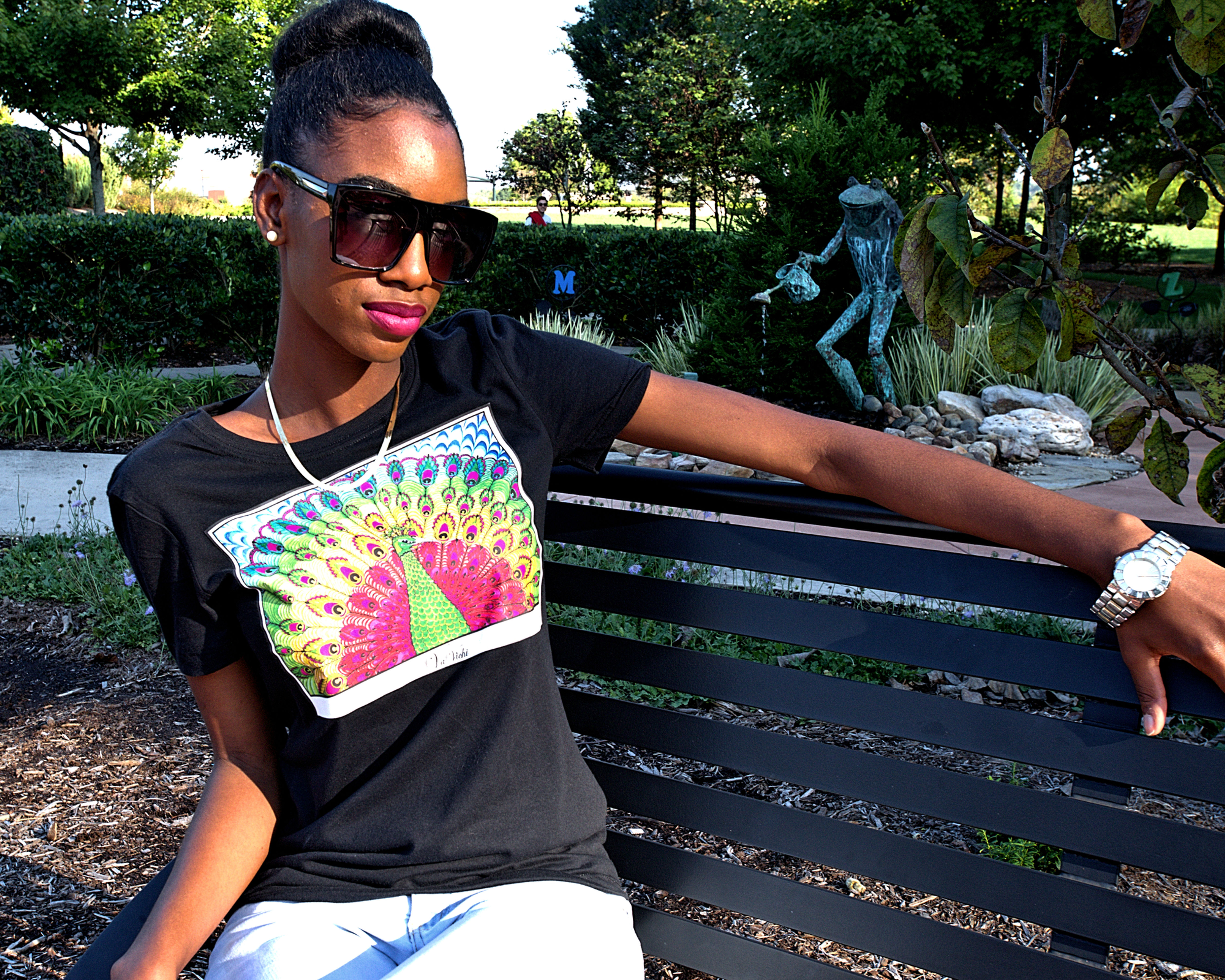 Womens VaVichi Gracious Peacock Tee