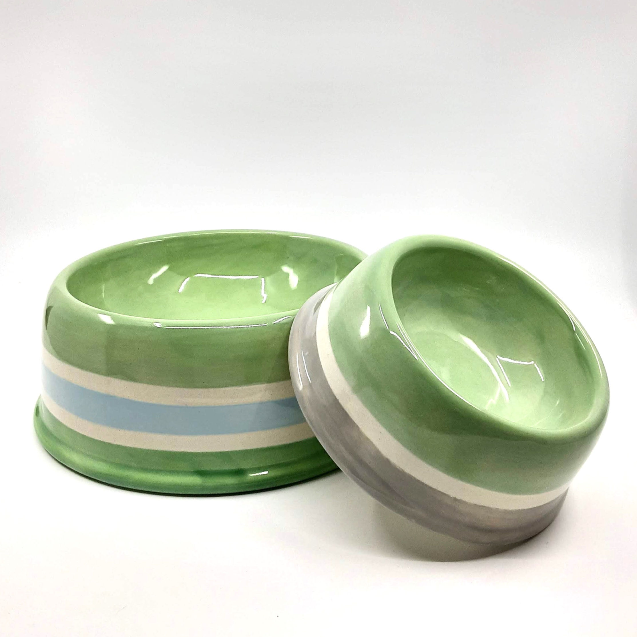 Handbemalter gestreifter Hundenapf Unikat