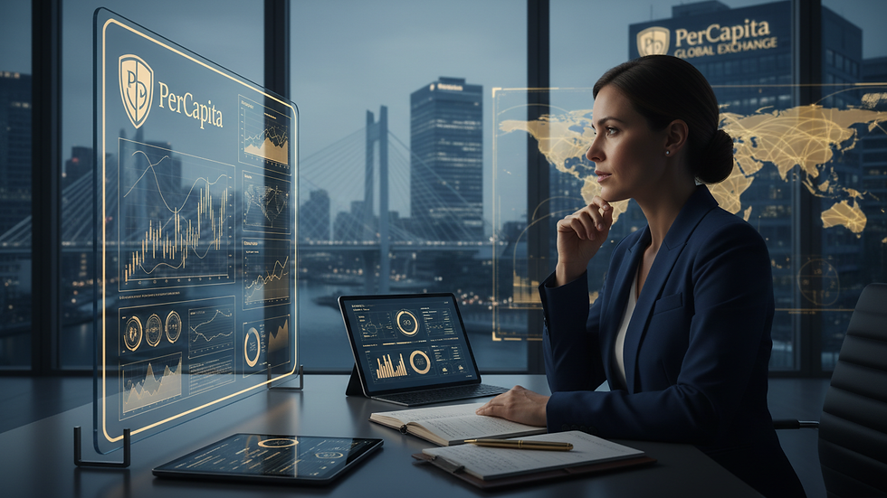 Vue à hauteur des yeux d'un conseiller financier analysant des graphiques d'investissement