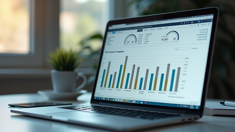 Close-up view of a laptop screen showing financial planning software