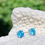 Thumbnail: Blue Zircon Sterling Silver Post Earrings