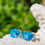 Thumbnail: Blue Zircon Oval Sterling Silver Post Earrings