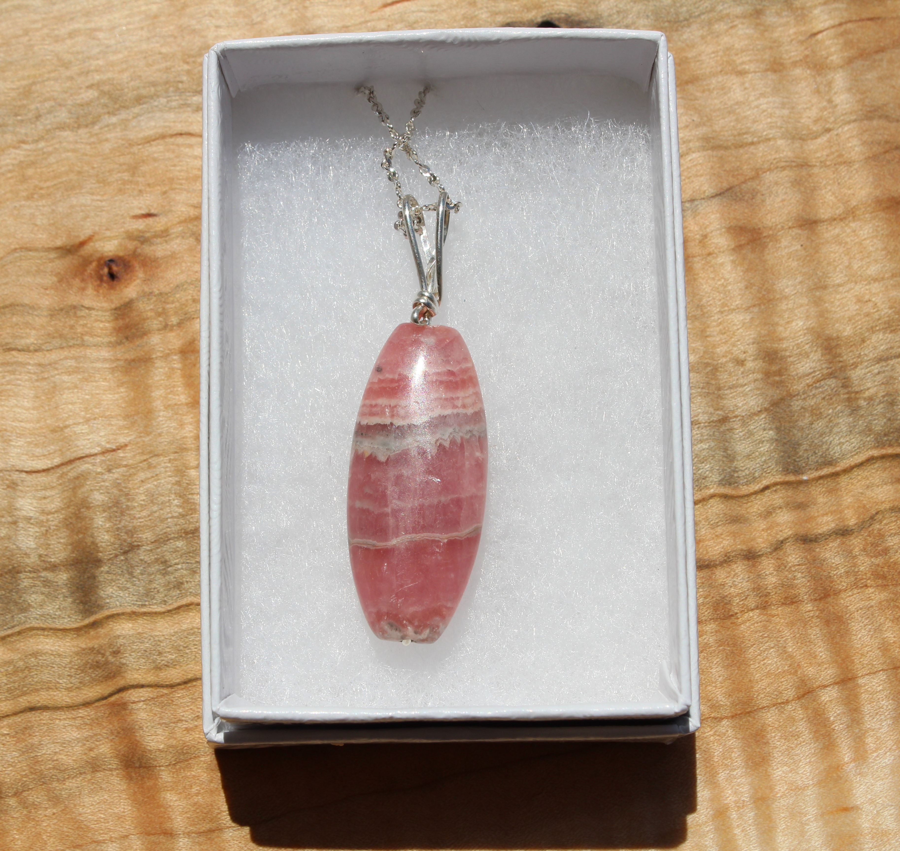 Rhodocrosite Sterling Silver Necklace